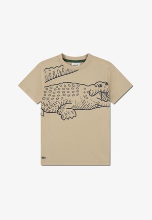 Lacoste VISION LOGO TEE - Trükipildiga T-särk - beige