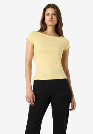 Noisy May, NMMAYA S/S BOATNECK TOP FWD NOOS - T-shirt basique - french vanilla
