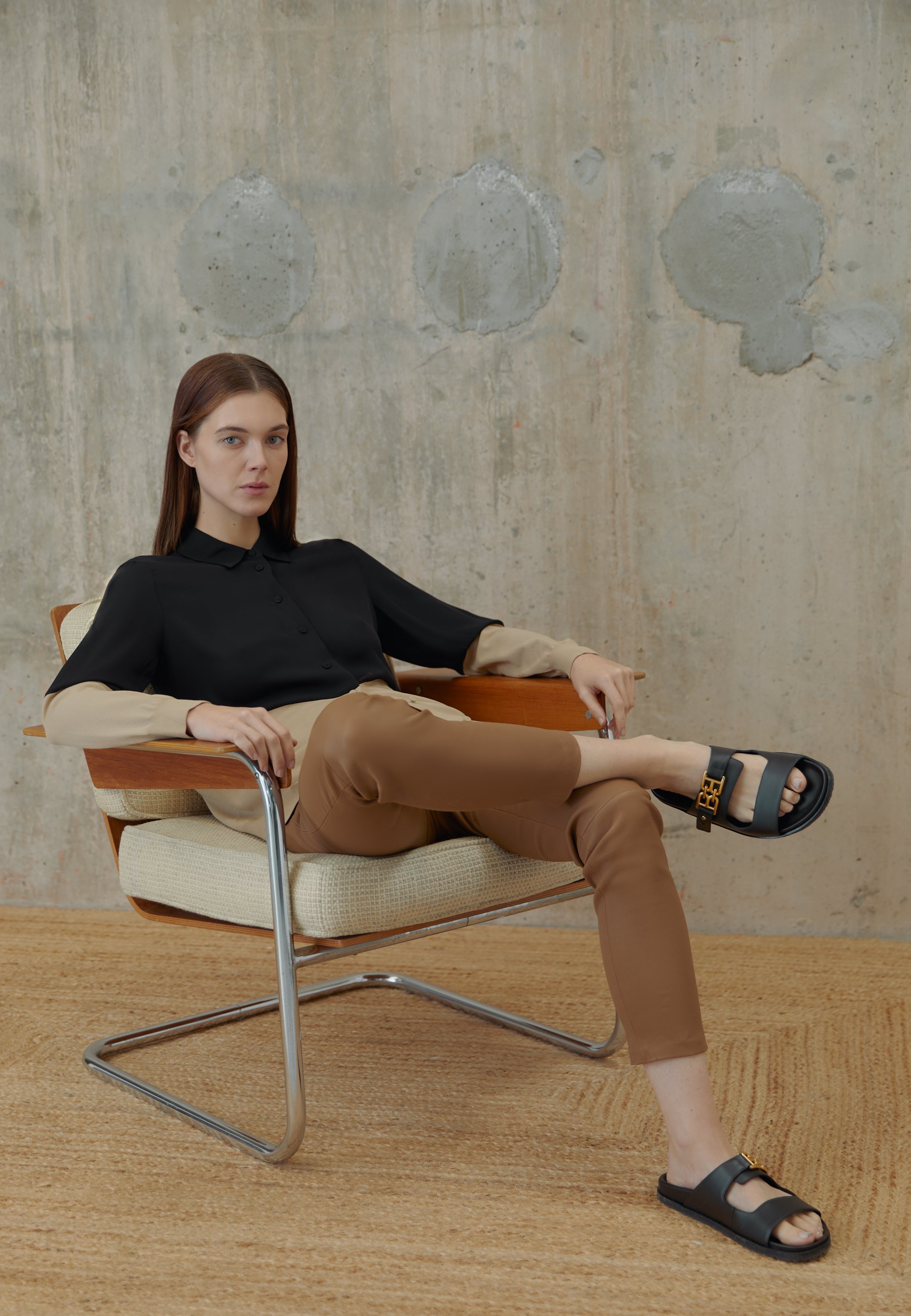 Theory YOKE LEGGING URBAN - Pantaloni di pelle - clay/sabbia - Zalando.it