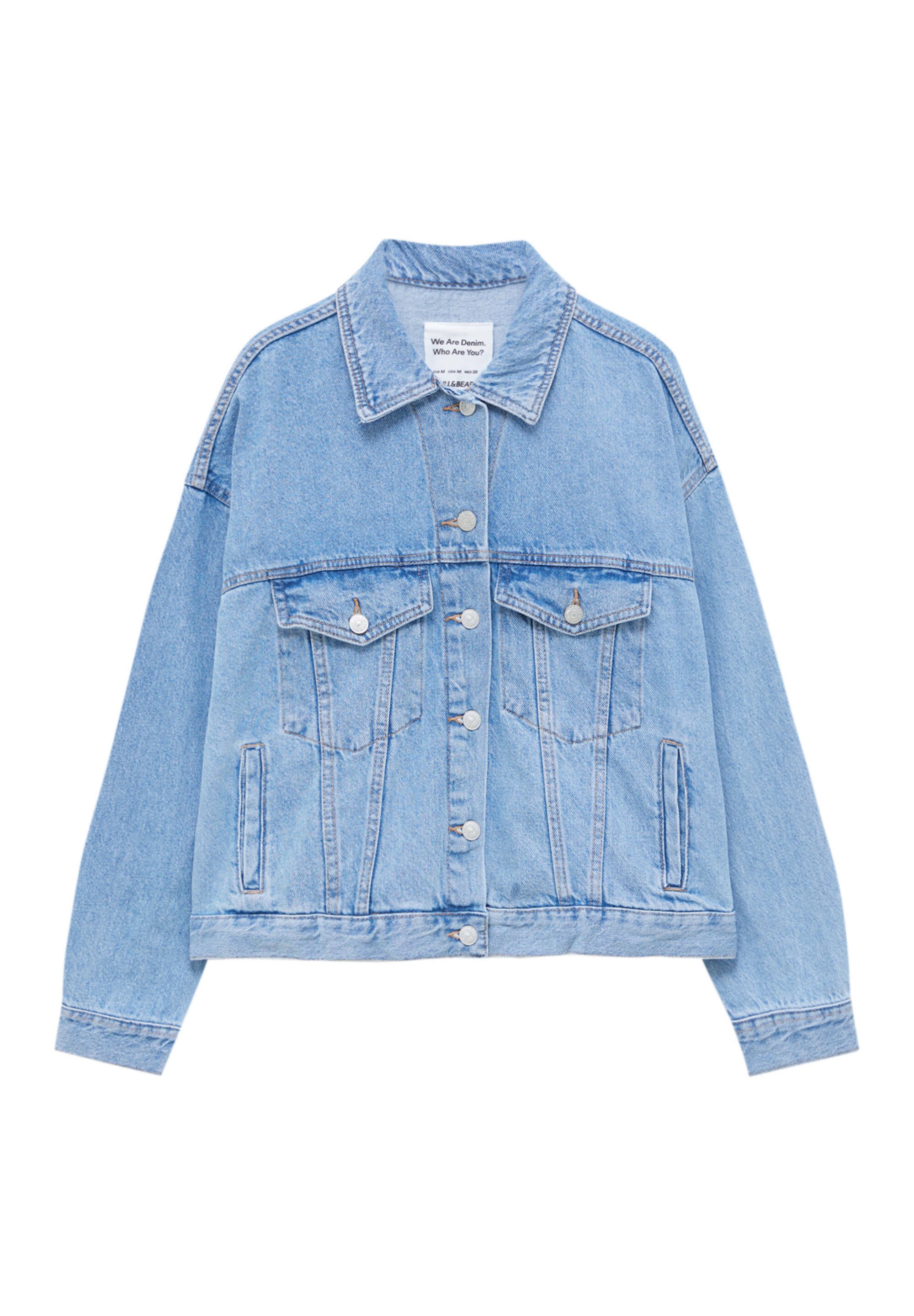 pull&bear denim jacket in light blue