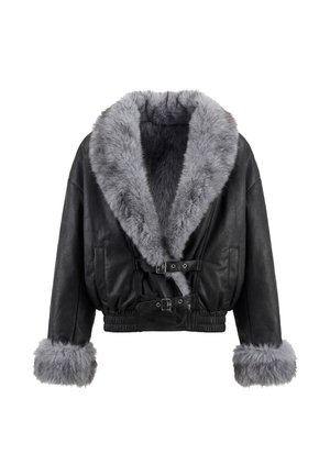 faina, Imitatieleren jas - black