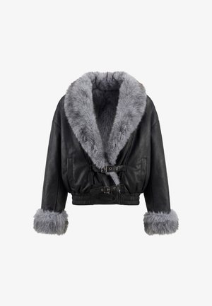 faina, Imitatieleren jas - black