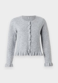 ONLRIMA LIFE FRILL BUTTON - Adīta jaka - light grey