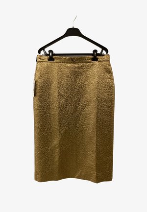 Valentino Garavani, VLOGO MAXI SKIRT GOLD - Jupe longue - gold-coloured