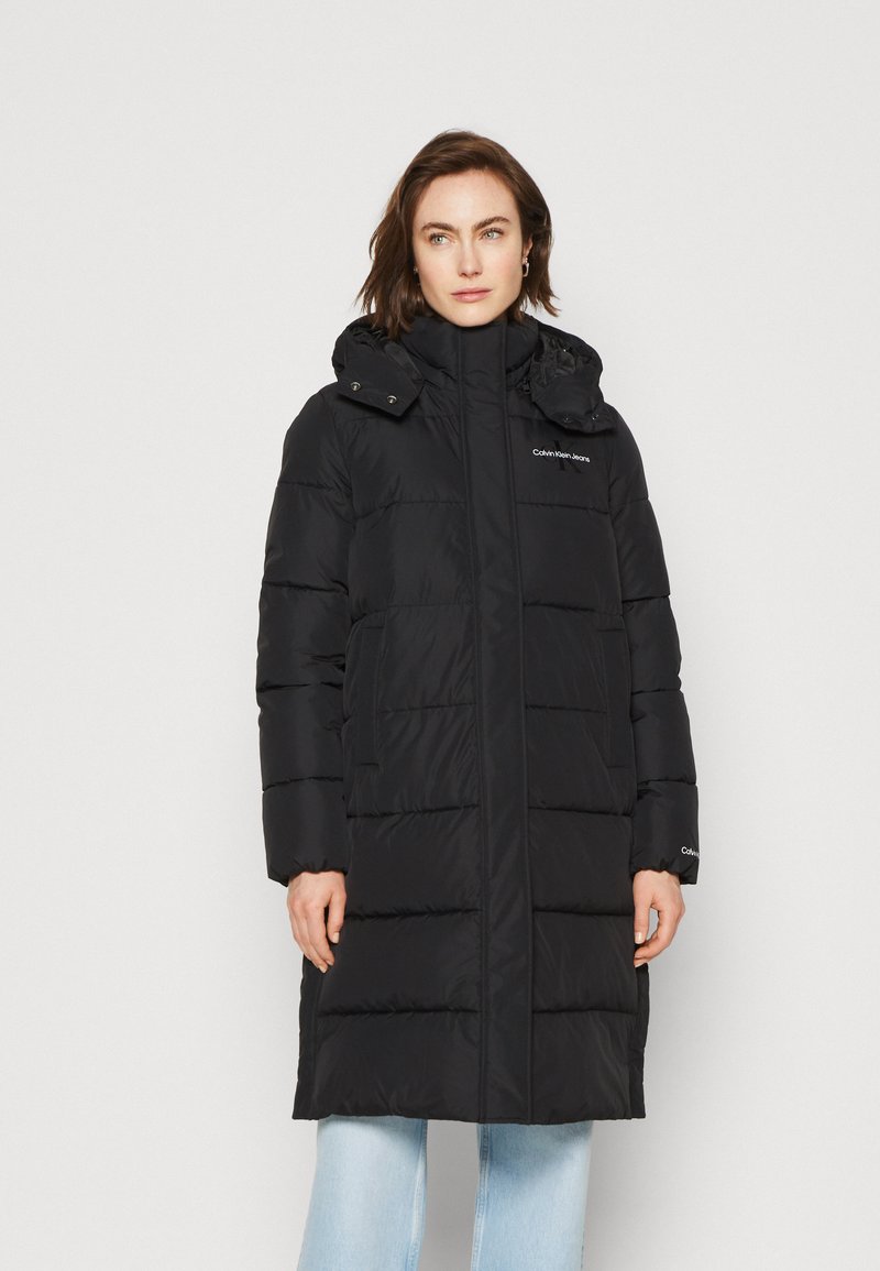 Calvin Klein Jeans MONOLOGO LONG PUFFER - Wintermantel - black/schwarz ...