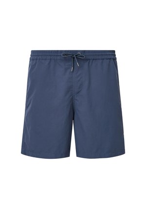 Navy svøm shorts lavet af letvægtsstof, med elastisk talje og snoretræk samt sidelommer. Enkelt design, ingen mønstre.