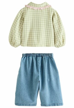 Next SET - Široke kavbojke - green gingham