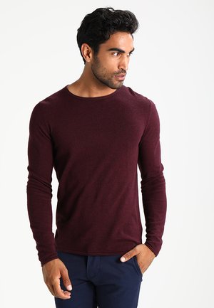 BASIC - Stickad tröja - bordeaux