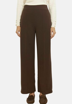 WIDE-LEG CHIC  - Pantalon classique - brown dark chocolate