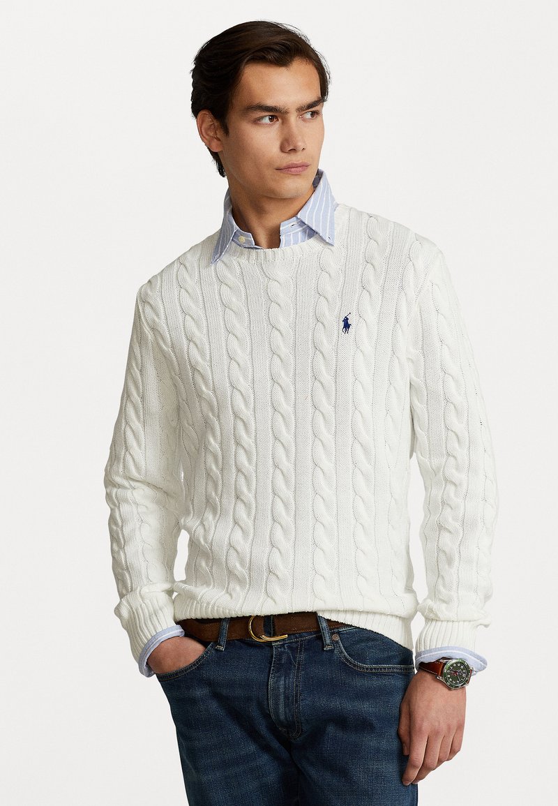 Polo Ralph Lauren DRIVER LONG SLEEVE Strickpullover white/weiß Zalando.at