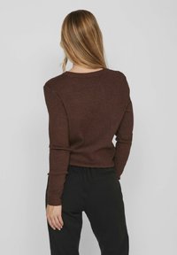 VILA VICOMFY O-NECK  - Stickad tröja - shaved chocolate