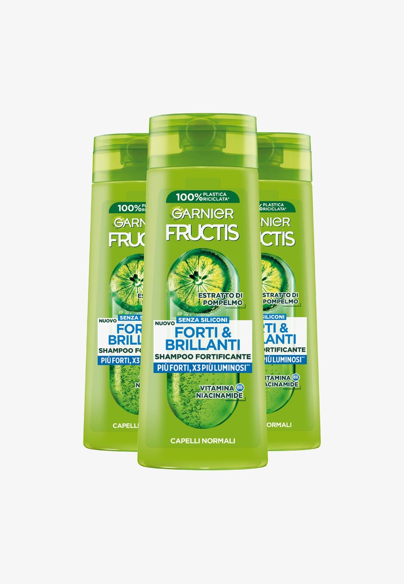 Garnier - FRUCTIS SHAMPOO FORTI & BRILLANTI, SHAMPOO FORTIFICANTE PER CAPELLI NORMALI, 250 ML - 3 PACK - Shampoo, Ingrandire