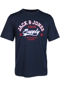 Jack & Jones 4ER PACK  - T-Shirt print - black pack. a w. port royal