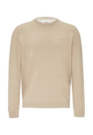 MIT LOGO-STICKEREI - Strickpullover - sandfarben