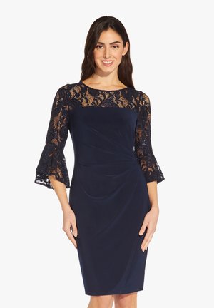BELL SLEEVE DRAPE - Pouzdrové šaty - midnight