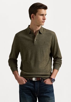 Polo Ralph Lauren WOOL POLO-COLLAR JUMPER - Pulóver - cargo olive heather