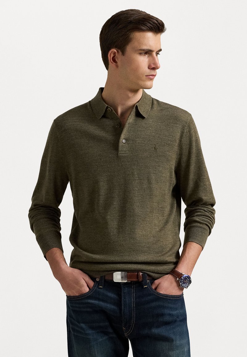 Polo Ralph Lauren WOOL POLO-COLLAR JUMPER  - Trui - cargo olive heather