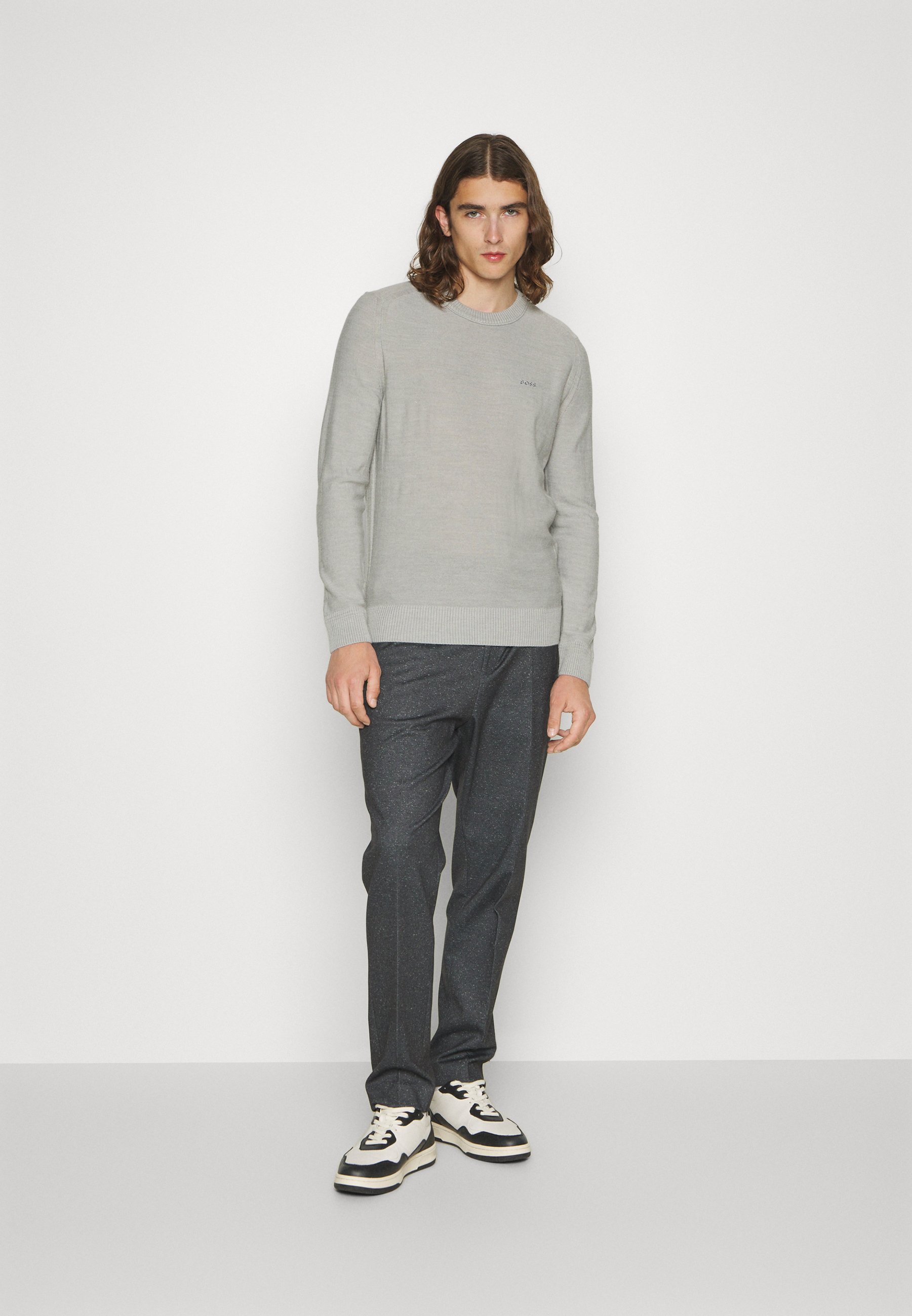 BOSS Herren Pullover Avac_c – Weicher Basic-Pulli Mit BOSS-Stickerei, Gerade Passform, Rippbündchen