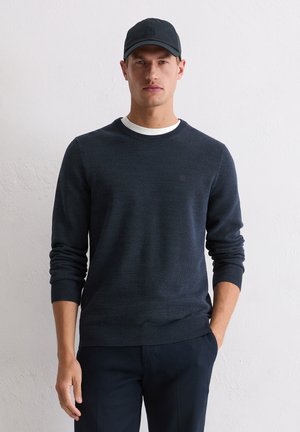 CREWNECK STRUCTURE - Strickpullover - dark blue melange
