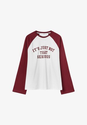 Stradivarius, LONG SLEEVE RAGLAN T-SHIRT - T-shirt à manches longues - mottled dark red