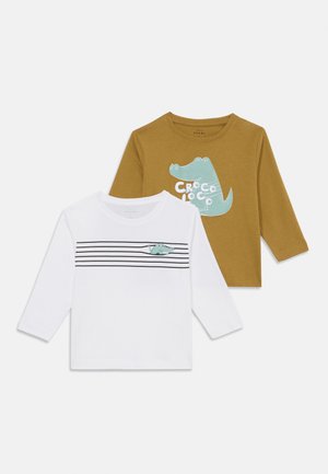 NMMVAGNO LOOSE 2 PACK  - T-shirt à manches longues - bright white/gold coloured