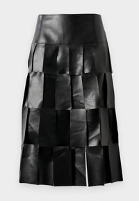 RECTANGLE DOUBLE LAYERED SKIRT - Gonna a campana - black