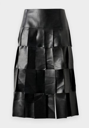 RECTANGLE DOUBLE LAYERED SKIRT - Falda acampanada - black