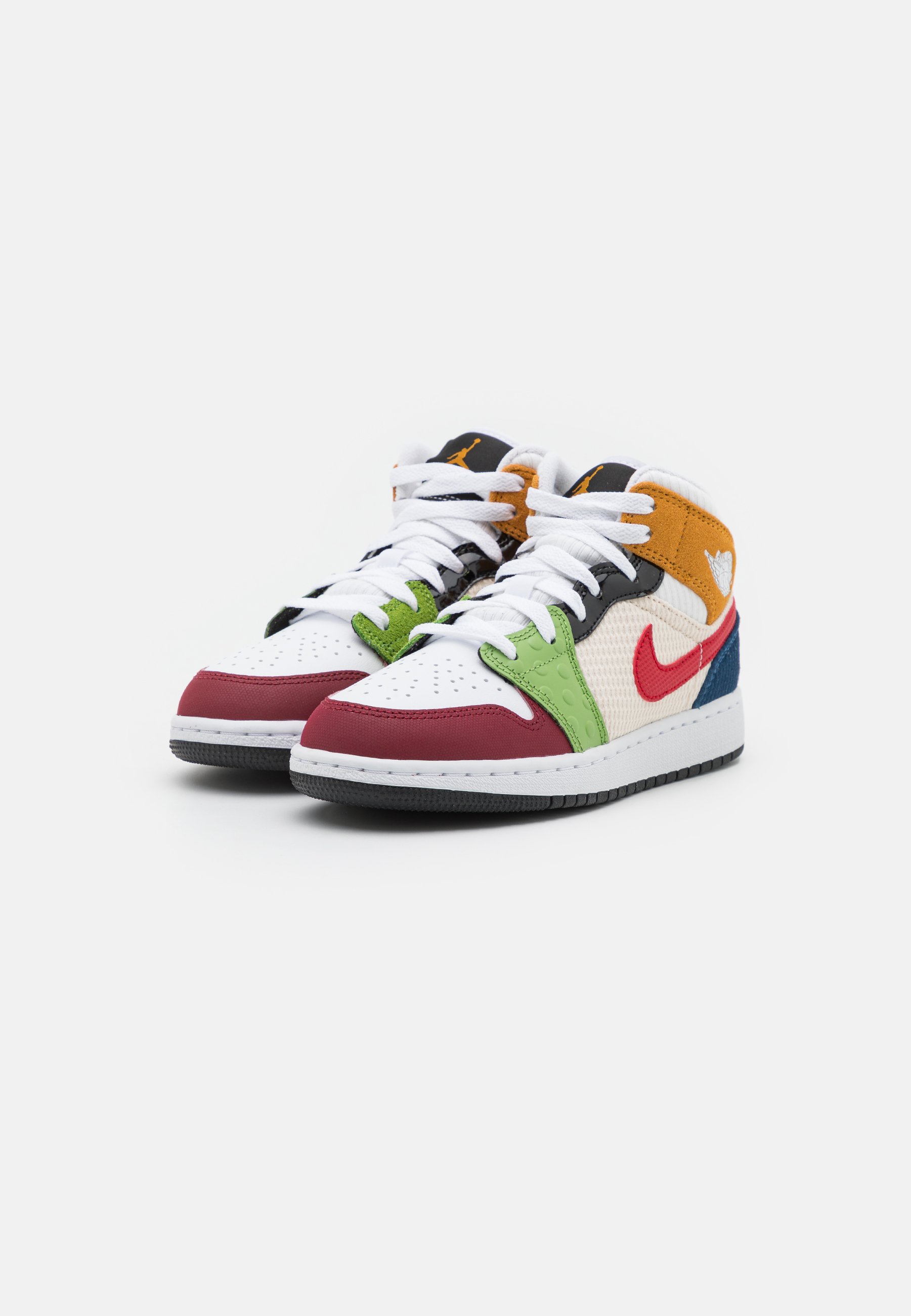 Jordan AIR 1 MID SE UNISEX - Basketball shoes - white/gym red/black/pearl  white/white - Zalando.de