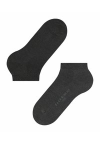 Schwarze Knöchelsocken mit glatter Textur, abgerundeter Zehenpartie und dezentem Branding an der Seite. Hergestellt aus weichem, dehnbarem Material.