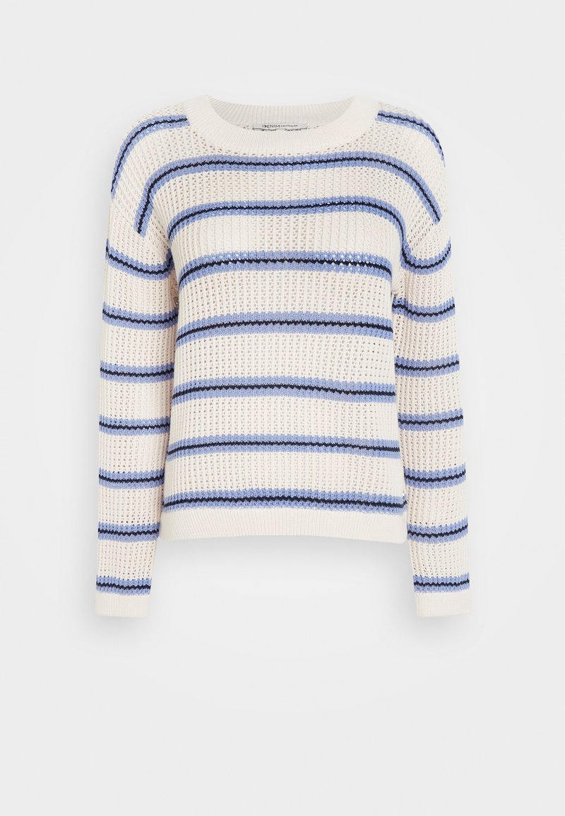 Damen Strickjacken | TOM TAILOR DENIM Strickpullover beige/blue/beige - EY64013 Damen Strickjacken | TOM TAILOR DENIM Strickpullover beige/blue/beige - EY64013