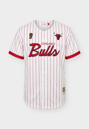 Mitchell & Ness, HEAD COACH STRIPED BUTTON FRONT CHICAGO BULLS - Ρούχα για κλαμπ - white