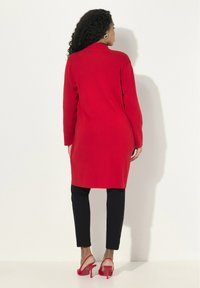 Ulla Popken LONG OPEN FRONT SWEATER - Cardigan - salsa melange