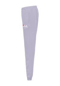 Ljust lavendelfärgade sweatpants i mjukt tyg, med elastisk midja, sidofickor och rödvitt broderat varumärkeslogotyp.