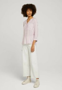 TOM TAILOR Bluse - lilac offwhite stripe