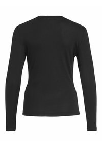 Zwarte langermige shirt met een ronde halslijn en een getailleerde pasvorm. Gemaakt van zachte katoenstof, met een minimalistisch ontwerp zonder versieringen.