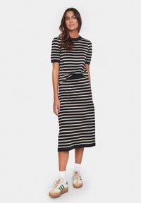 Saint Tropez MILASZ STRIPED - A-vonalú szoknya - black