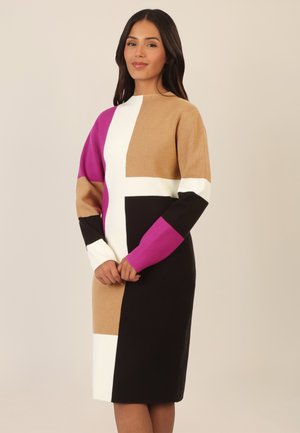 Apart COLORBLOCKING  - Strickkleid - lila-multicolor