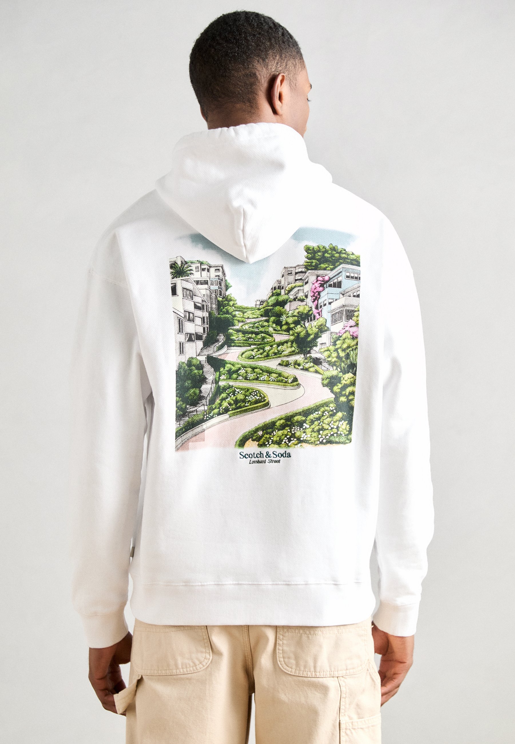 “Scotch & Soda” Graphicプリントフーディ White Scotch & soda Front & Back Artwork hoodie White | Dressinn