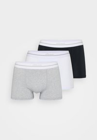 Pachet de trei boxeri pentru bărbați în culorile gri, alb și negru, din bumbac. Prezintă un talie moale cu un branding subtil și o croială ajustată.