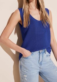 Street One Linne - mottled royal blue