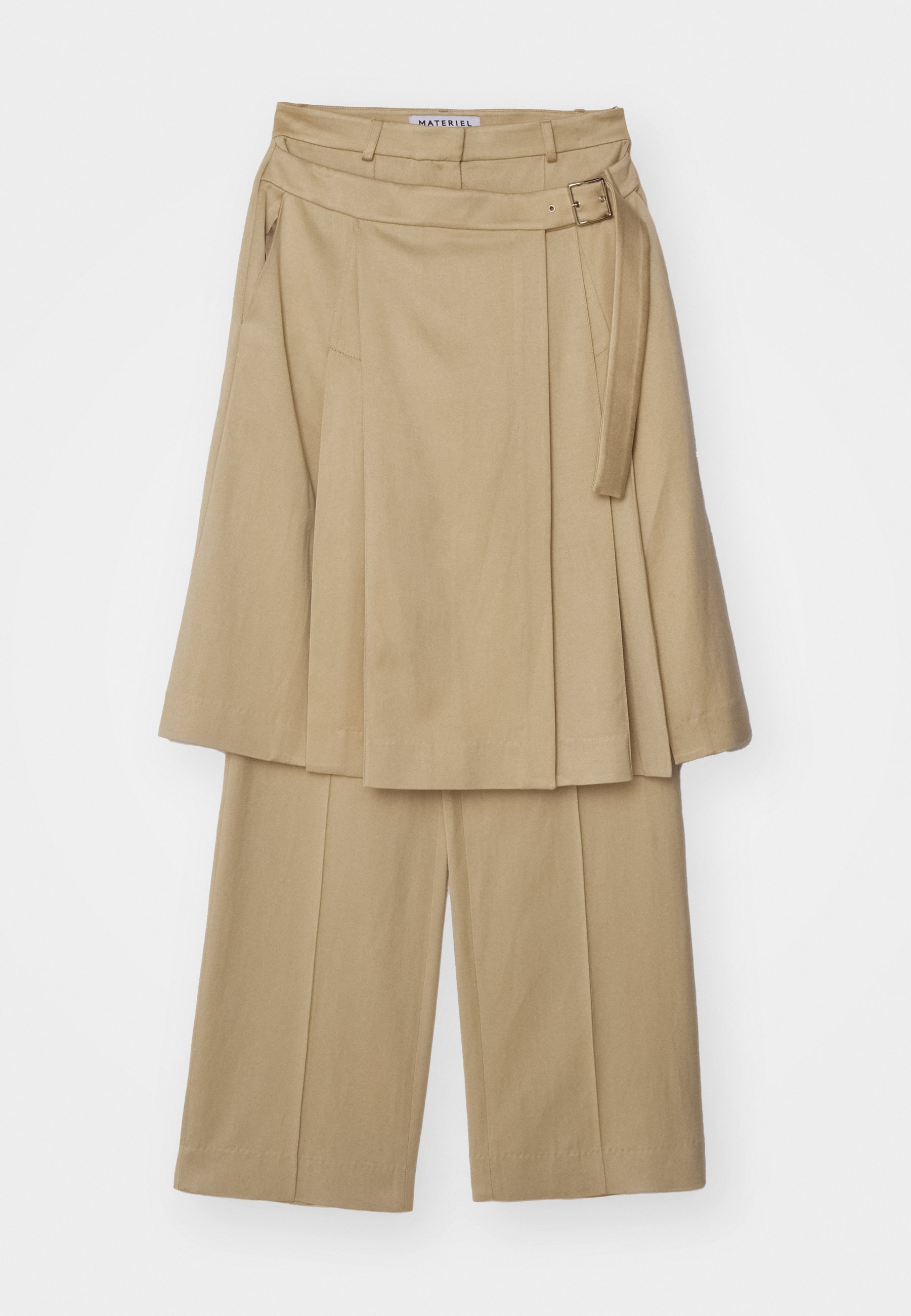 【BAON】Merend Summer Slacks Skirt Pants Materiel OVERLAYER SKIRT PANTS - Trousers - baileys/beige