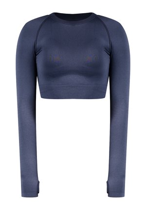 Smilodox CROP LONGSLEEVE CATRINA - Bluzka z długim rękawem - dunkelblau