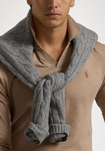 Polo Ralph Lauren CUSTOM SLIM SOFT COTTON POLO SHIRT - Μπλούζα με μακριά μανίκια - grey cloud heather