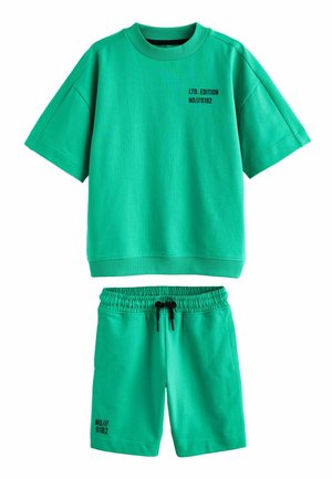 SHORT SLEEVE CREW SET REGULAR FIT - Tepláky - green