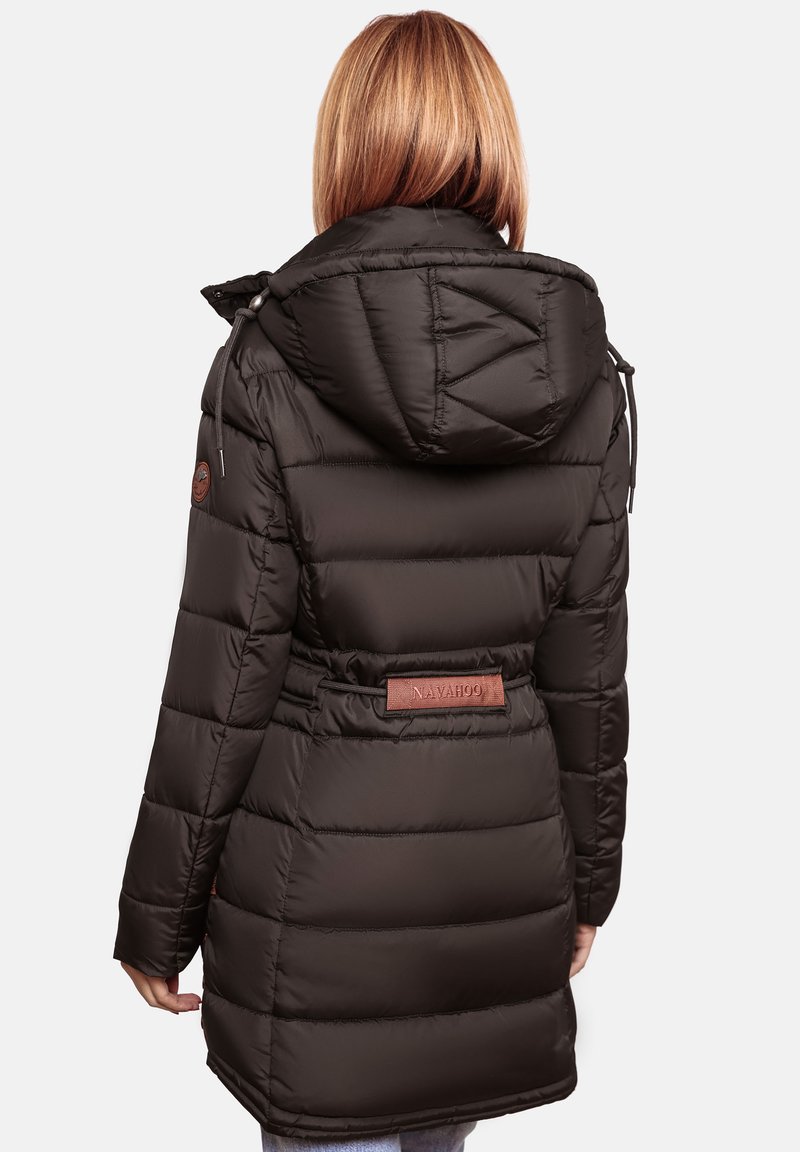 Navahoo Daliee Winterjas voor dames, gewatteerde jas, korte jas, warm gevoerd, afneembare capuchon, XS-XXL, navy, XXL