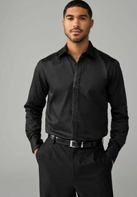Next REGULAR FIT - LONG SLEEVE SINGLE CUFF PIPED  - Hemd - black