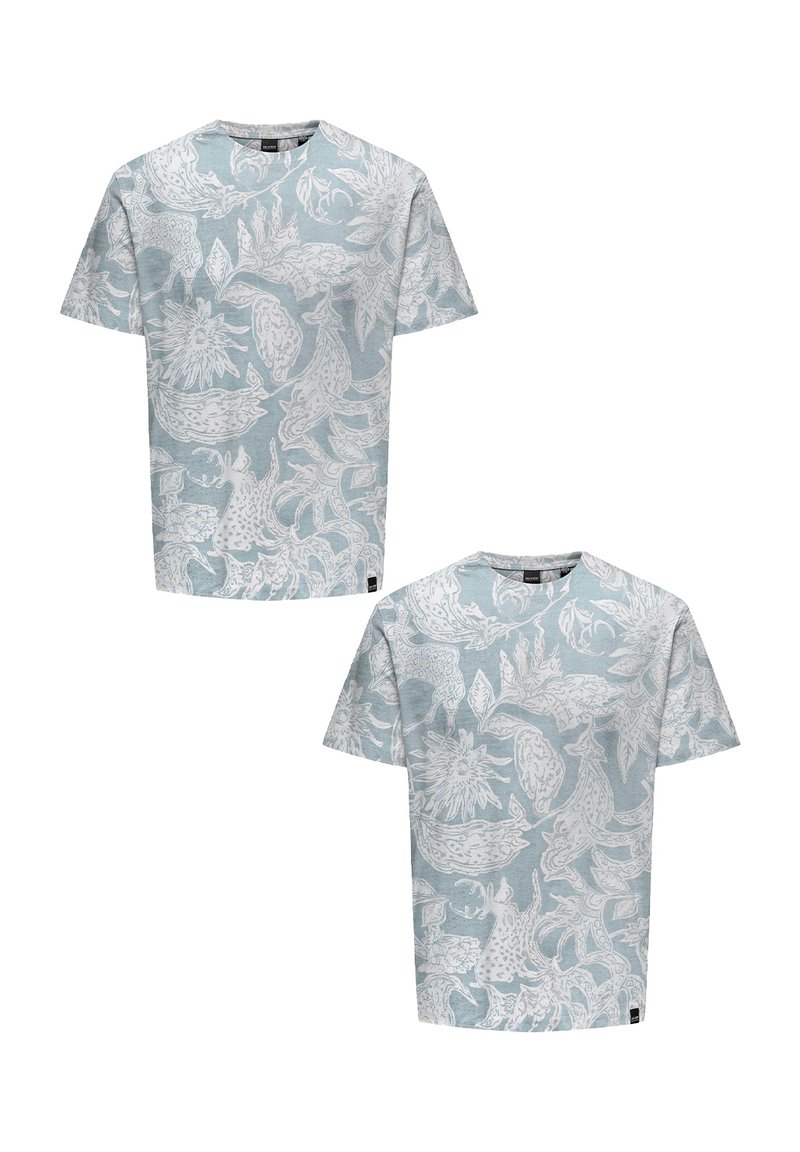 Only & Sons 2ER-PACK RUNDHALS KURZARM - Print T-shirt - grün