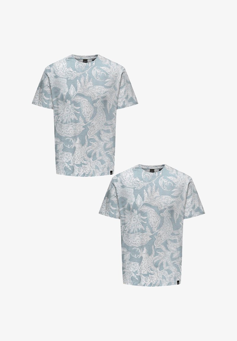 Only & Sons 2ER-PACK RUNDHALS KURZARM - Print T-shirt - grün