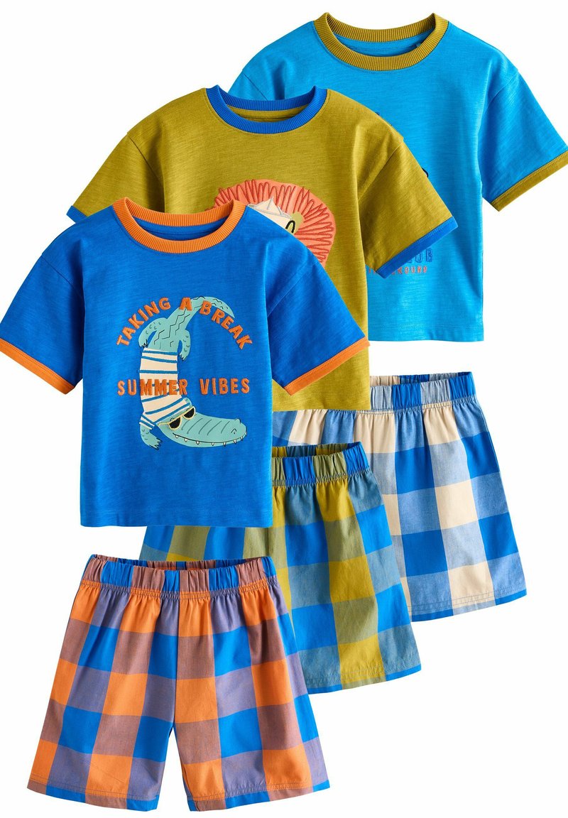 Next - REGULAR FIT - 3 PACK SET - Yöasusetti - blue green check animal print, Suurenna