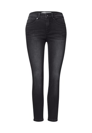 Street One Studio, MID WAIST SKINNY LEG JEANS IM SKINNY FIT - Jean slim - black washed
